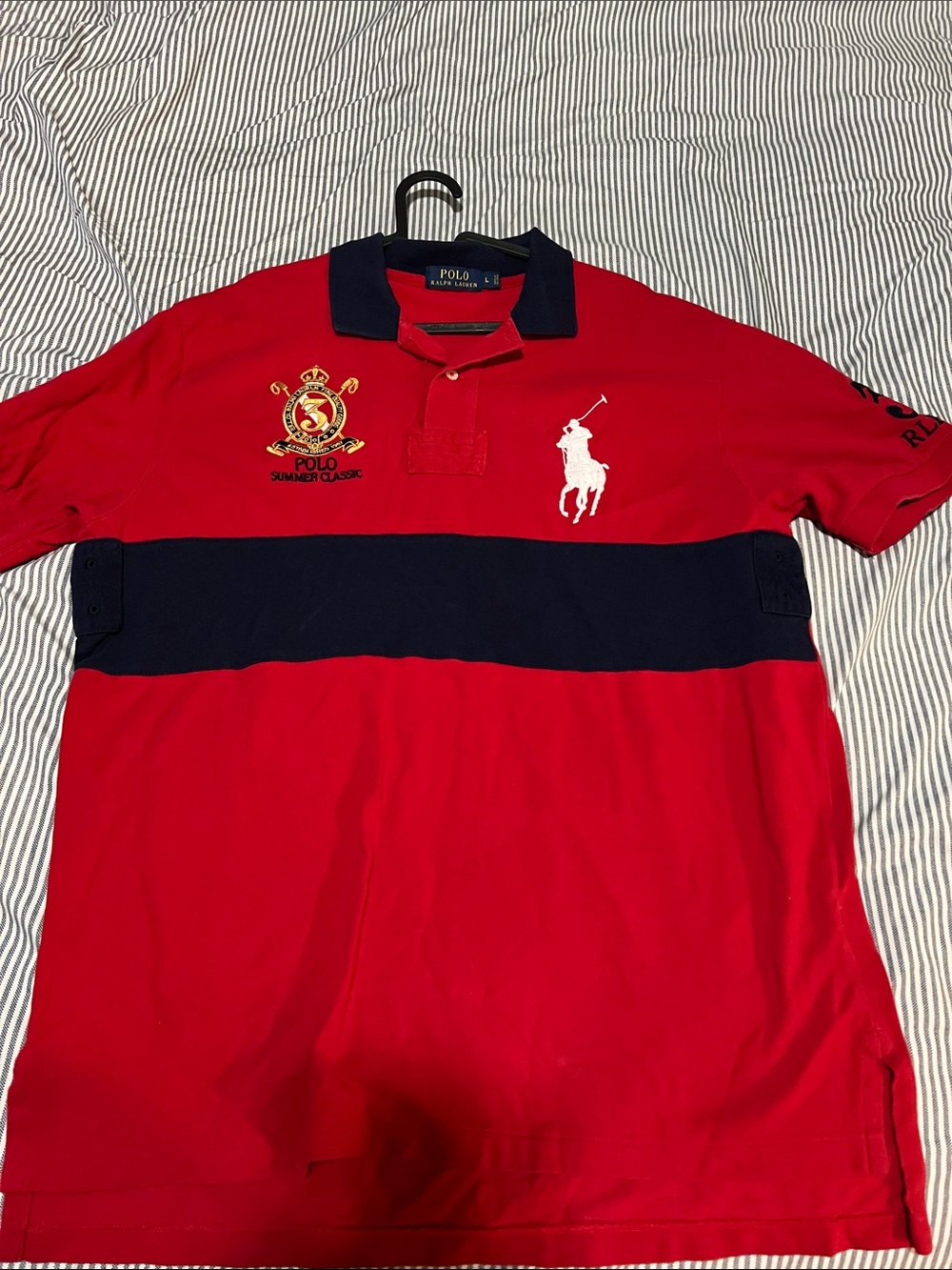 Polo by Ralph Lauren Red Polo with Navy Chest Band & Crest